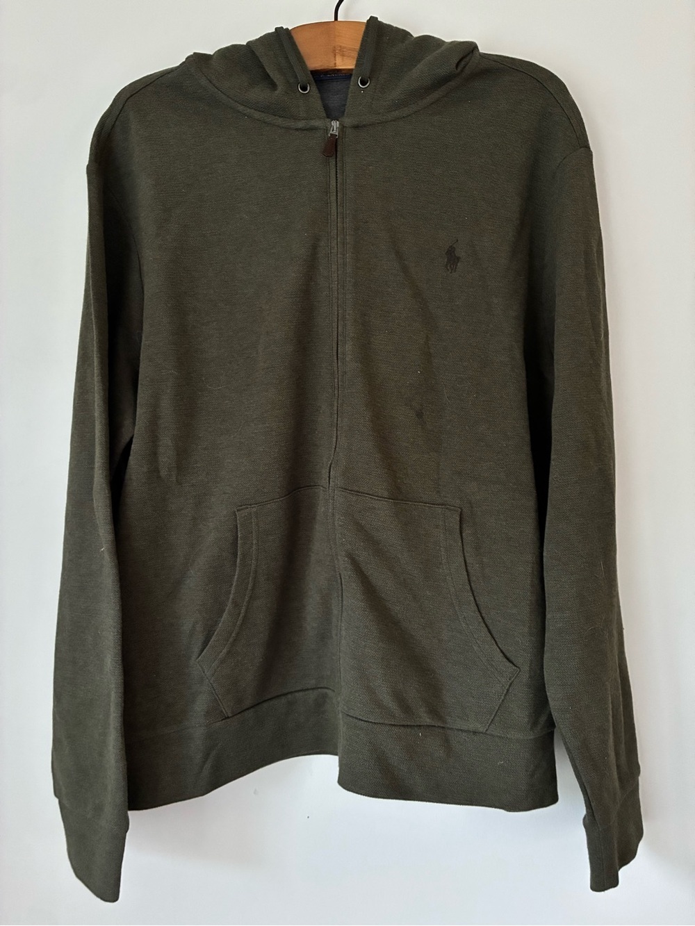 Ralph Lauren Sweater Men’s Large Green Zip Up Hoodie NWT $198